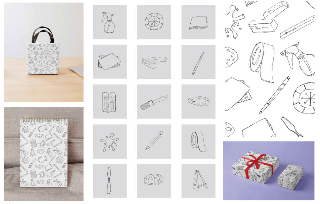 Art Supplies Pattern Design